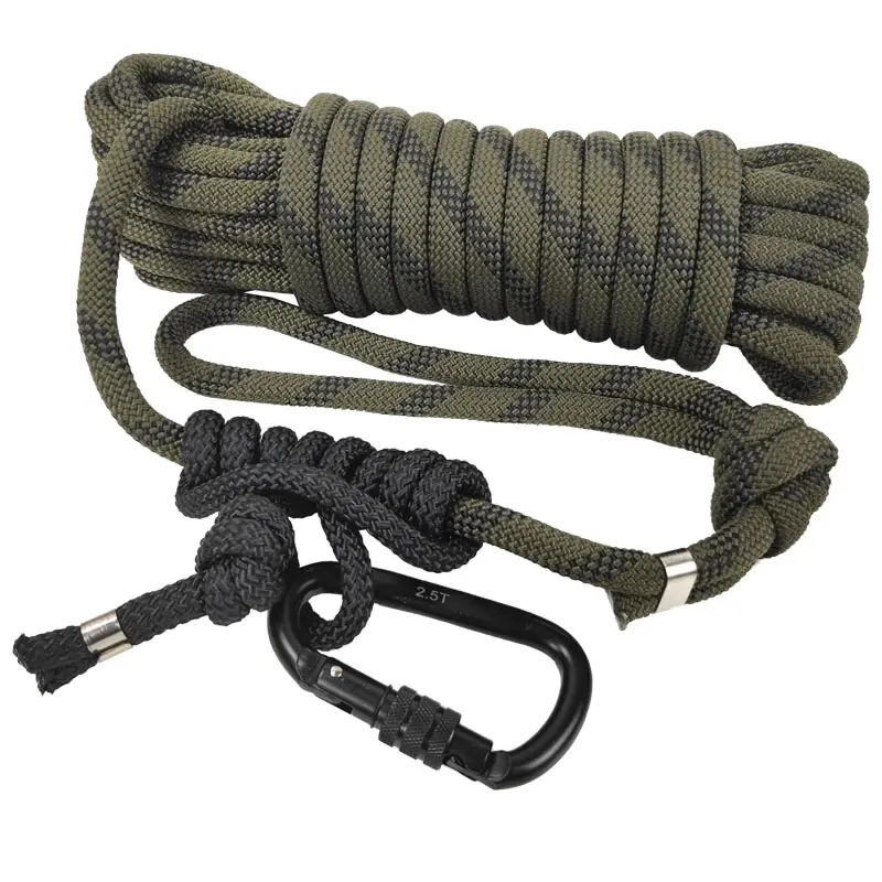 Climbing Safety Sling Cord Roppelling Rope Rock Climbing Rope Outdoor Sports Hiking Mountaineering Belt with 2.5T Steel Buckle