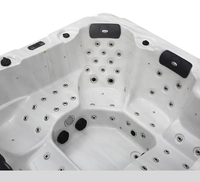 Bain à remous autoportant rectangulaire moderne pour 3 personnes avec fonction de massage et drain