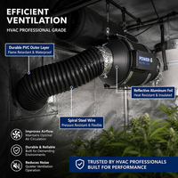 Conduit d'air rond flexible en PVC et aluminium monocouche pour ventilation, longueur 10 m, garantie 1 an pour les systèmes CVC