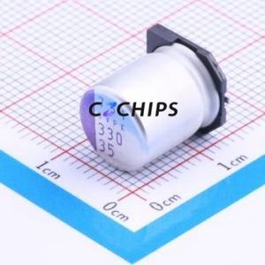 35SVPK330M Solid Capacitor SMD,D10xL12.6mm ( Capacitance: 330uF )( Precision: 20% Rated Voltage: 35V ) - Product Image 1