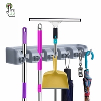 Porte-balai multifonctionnel pour salle de bain, support mural pour balai et serpillière, crochet de rangement, support pour balai, gestionnaire de cuisine