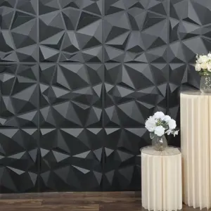 홈 인테리어 현대적인 디자인 장식 PVC 3d 블랙 다이아몬드 모양 벽 패널
