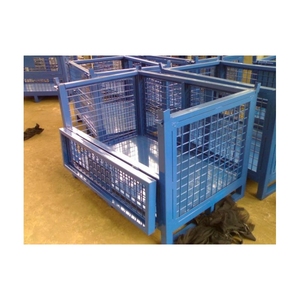 Mạ kẽm dây lưới Container có thể gập lại kim loại cán lưu trữ lồng cho kho - Product Image 4