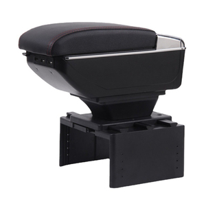 Boîte de console multi-bras universelle pour voiture personnalisée avec porte-gobelet, chargeur USB pour téléphone, rangement à double couche et accoudoir surélevé - Product Image 1