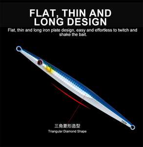 발광 60g 80g 160g 200g 250g 300g 350g 400g 심해 고속 침몰 금속 지그 루어 글로우 수직 지거 미끼 - Product Image 6