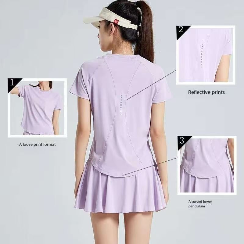 Summer New Sports Breathable Loose Quick-Drying Yoga Top for Fitness and Running Short-Sleeved Women's T-Shirt