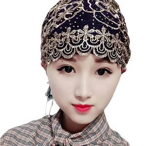 Pañuelo islámico de encaje con perlas para mujer, gorro indio, transpirable, ecológico, para todas las estaciones - Product Image 6
