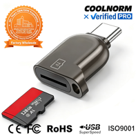 Lector de Tarjetas TF Transfronterizo Tipo-C Compatible con Teléfonos Android y iOS, Mini Lector de Tarjetas OTG Externo de Aleación de Zinc