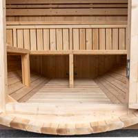 Sauna Tradicional Moderna de Madera Sólida para 4-8 Personas, Fabricada con Abeto/Madera Termotratada/Cedro Canadiense, para Jardín o Exterior