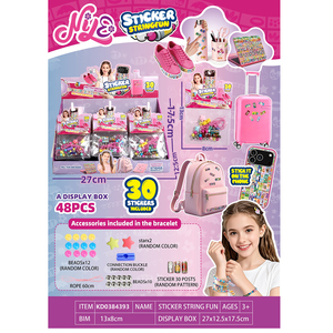 Kit de Création de <span class=keywords><strong>Bijoux</strong></span> DIY : Bracelets à Grosses Perles Personnalisables et Partageables, Ensemble Beauté avec Autocollants, Artisanat Créatif, Cadeaux de Fête - Product Image 6