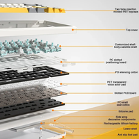Clavier mécanique sans fil AULA F65 65% Layout Hot-Swap Gasket-mounted PBT LED RGB Gaming Keyboard