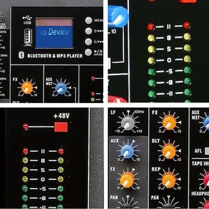 Professional 8 Channel Mixer With Dsp Effects <b>Bluetooth</b> <b>Usb</b> Audio Interface For Studio Live Use - Product Image 2