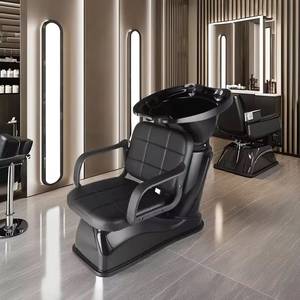Sillón de Lavado de Cabello de Diseño Moderno para Salón de Belleza, en Cuero Sintético, con Funciones de Masaje, para Peluquería - Product Image 6