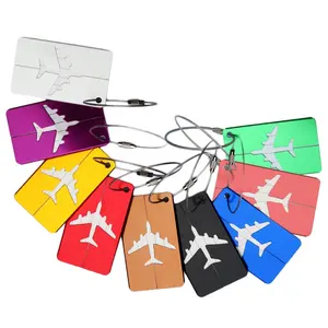 Tùy chỉnh Hợp kim Nhôm Du Lịch hành lý tag hành lý kim loại tag với chuỗi Thép