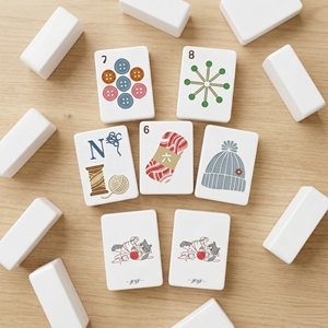 Ensemble de Mahjong en Acrylique Écologique Premium, Thèmes de Tricot Mignons avec Chats en Fil – Tuiles de 36 mm, Édition Limitée, Cadeau pour Amateurs de Chats, <span class=keywords><strong>Poker</strong></span> - Product Image 1