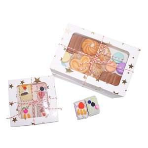 Weihnachts-Süßigkeitenboxen aus recyceltem 300g/m² weißem Karton, matt laminiert, wasserdicht, faltbar, mit Bäckergarn, für Snacks und Geschenke - Product Image 4