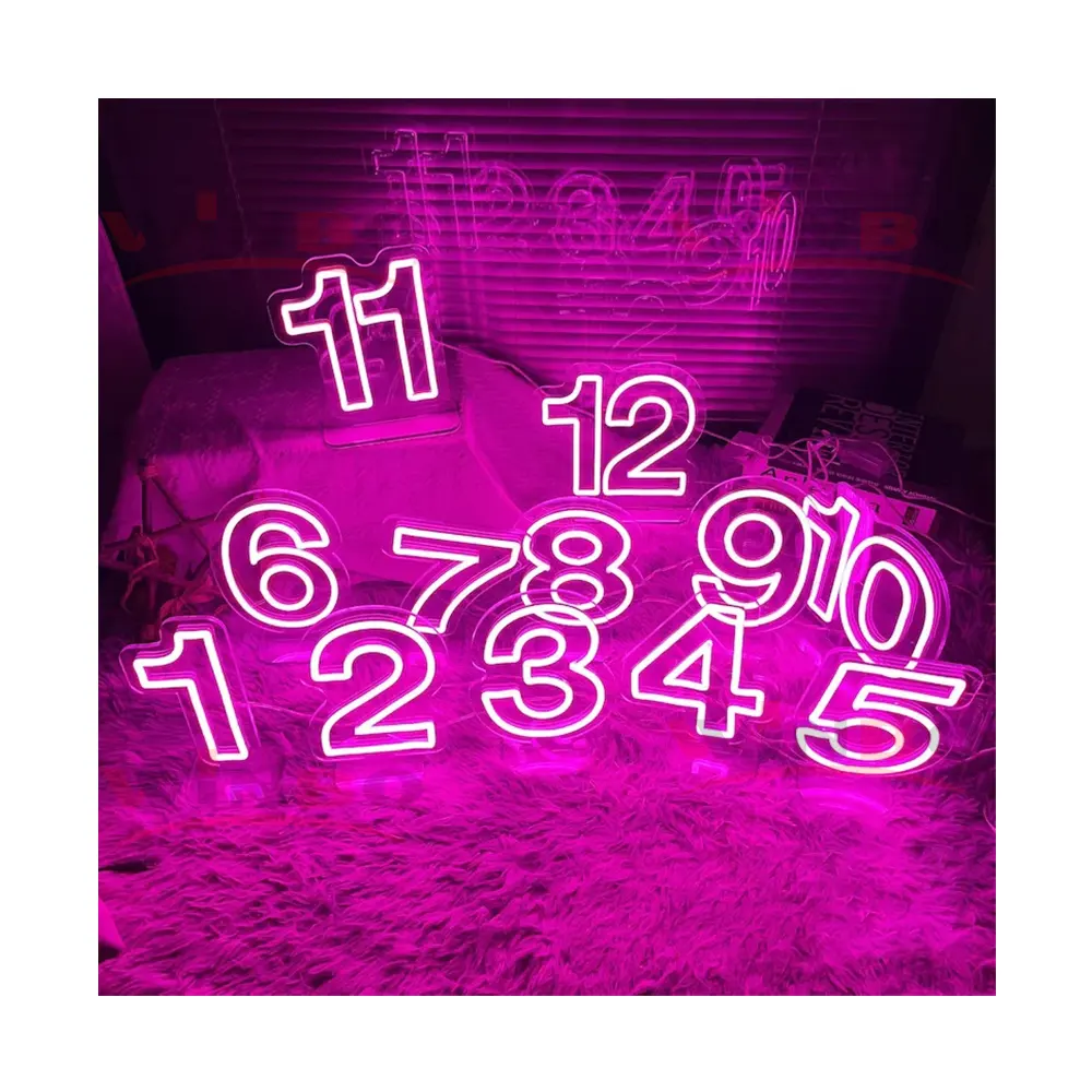 Winbo Custom Neon Sign party acrylic led neon lit table numbers with lights neon sign house number for decoration