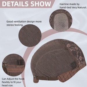 Vague profonde dentelle avant longue perruque bouclée perruques synthétiques couvre-chef mélange naturel couleur sexy avec des boucles élégantes - Product Image 4