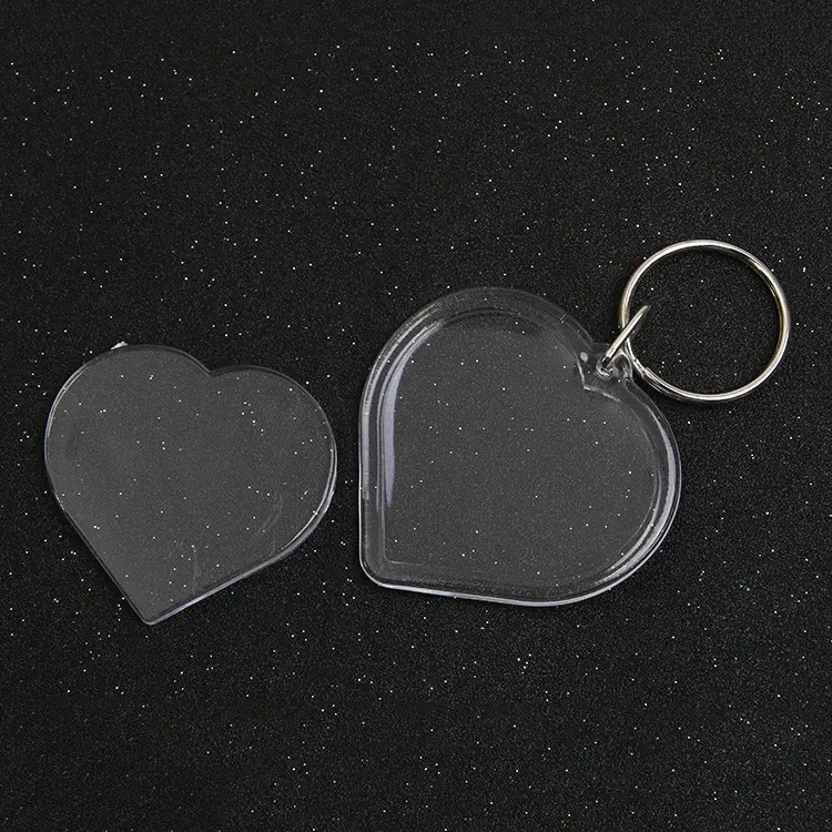 Love Picture Insert Heart Shape Keychain acrylic blank keychain
