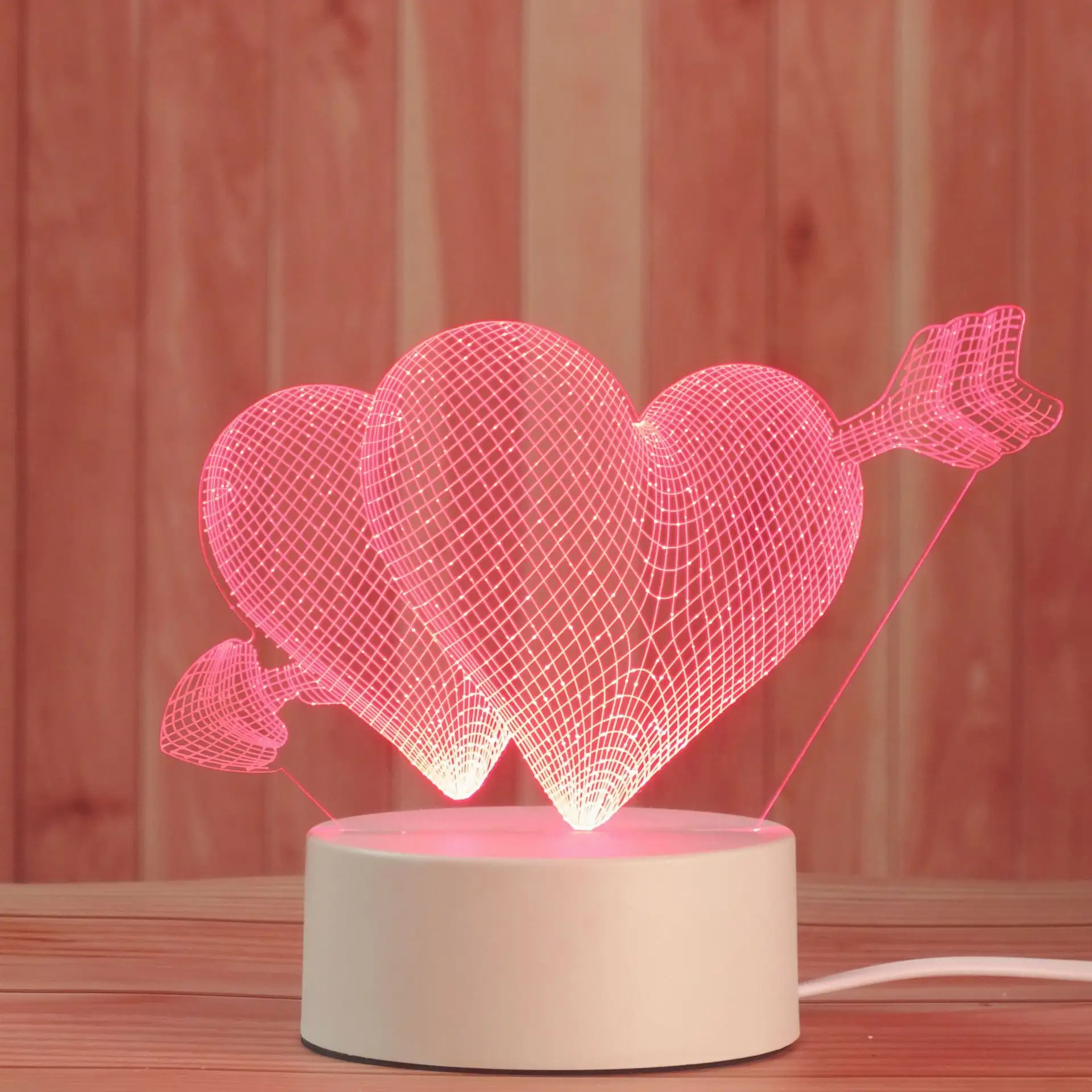 Regali di San valentino luci di San valentino luci a Led in acrilico 3D luci di decorazione di San valentino felice per decorazioni per la tavola di casa