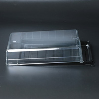 Boîtes à gâteaux bento transparentes en PET de couleur personnalisée, écologiques, pour l'emballage de sushis et de gâteaux avec gaufrage/vernissage, vente en gros