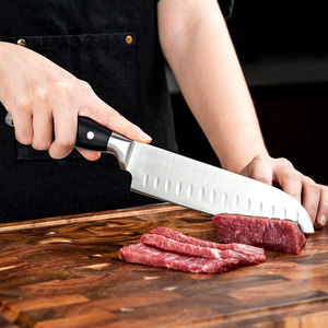 <span class=keywords><strong>Ensemble</strong></span> de couteaux de cuisine en acier inoxydable 3Cr13 personnalisable couteaux de chef japonais tranchants avec manche en ABS pour viande, fruits et légumes - Product Image 4