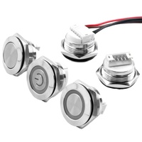 Sakelar Tombol Metal Momentary 12mm 16mm 19mm 22mm Self Locking atau Self Resetting, Produk Terlaris Pabrik