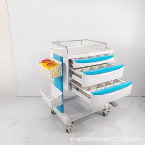Chariot d'hôpital en ABS pour traitement, 890x520x824mm, avec tiroir et bac pour usage médical - Product Image 2