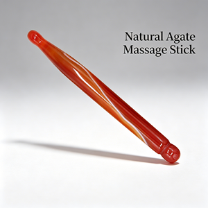 Stylo d'acupuncture en agate naturelle, bâton de massage en <span class=keywords><strong>jade</strong></span>, outil Gua Sha pour le visage et les yeux, grattoir pour points d'acupuncture et méridiens - Product Image 4