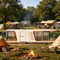 Maison capsule spatiale de luxe en acier certifiée CE, maison préfabriquée modulaire moderne, pod mobile pour glamping, hôtel, bureau, villa, parc