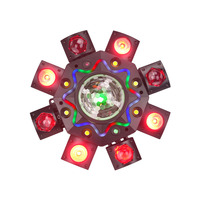 Projecteur de scène LED MOKE à 8 bras, RVBW DMX512, avec boule disco laser, activé par le son, pour club, fête, mariage, spectacle DJ