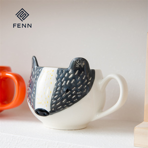 FENN mignon <span class=keywords><strong>tasse</strong></span> à café dessin animé mignon renard <span class=keywords><strong>chat</strong></span> vache nouveauté <span class=keywords><strong>tasse</strong></span> à eau peinte à la main en céramique nouveauté tasses en gros <span class=keywords><strong>tasse</strong></span> en céramique personnalisée - Product Image 5