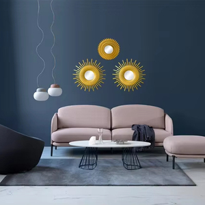 Mặt Trời Hình 3Pcs <span class=keywords><strong>Sunburst</strong></span> Tường Gương <span class=keywords><strong>Set</strong></span> PVC Nhựa Bạc Vàng Tường Trang Trí Cho Nhà Treo Tường Gương - Product Image 2
