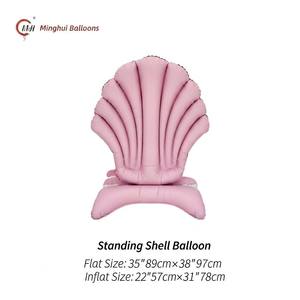 Palloncino in Mylar a Forma di Sirena e Conchiglia Autoportante, Decorazione per Feste di Compleanno a Tema Sottomarino per Bambini - Product Image 2