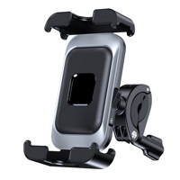 Support de téléphone pour moto à double verrouillage, rotation à 360°, antidérapant, support de téléphone pour vélo, anti-vibration, support de téléphone pour scooter