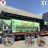 Machine mobile de séparation des débris pour le traitement du minerai, du charbon, du compost, et le tri des déchets municipaux avec tamis à tambour sans arbre.