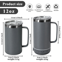 Vaso Térmico con Altavoz de 14oz y Logotipo Personalizable, Taza de Café de Acero Inoxidable con Recubrimiento en Polvo y Base de Almacenamiento Extraíble, Vaso Musical