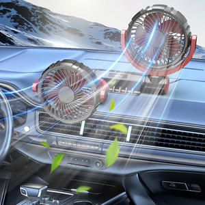 พัดลมติดรถยนต์แบบสองหัว F7201 ใช้พลังงาน USB 24V พัดลมระบายความร้อนแบบเงียบสำหรับรถบรรทุก รถตู้ วัสดุ ABS ดีไซน์พับได้ - Product Image 5