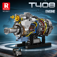 Kit de briques de moteur turbofan d'avion T408, modèle de construction motorisé 1/4 avec structure interne exposée pour exposition d'ingénierie et cadeau