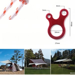 Aluminum Alloy 3-Hole Quick Knotting Tool 40kg Load <b>Tent</b> Adjustment Buckle Outdoor Camping Use - Product Image 2