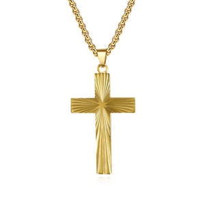 Titanium Steel Radial <b>Cross</b> Pendant Men's Necklace Stainless Steel Gift Jewelry - Product Image 1