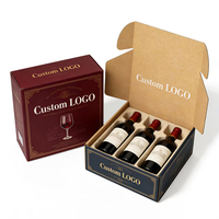Caja de Embalaje de Cartón para Botellas de Vino con Impresión de Logotipo Personalizado, Caja de Envío con Inserto