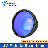 Lentille de numérisation UV F-theta 70*70-300*300mm optique YAG pour machine de marquage laser UV, pièces de rechange pour marqueur UV