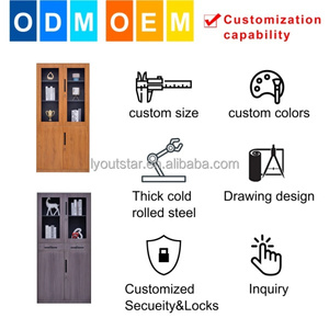 Modern Wood Grain Vintage Storage Filing Cabinets with Steel <b>Transfer</b> Print Design for Home Office Workshop School Hotel Use - Product Image 2