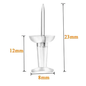 좋은 품질 투명 푸시 핀 투명 플라스틱 종이 핀 드로잉 알림 코르크 보드 핀