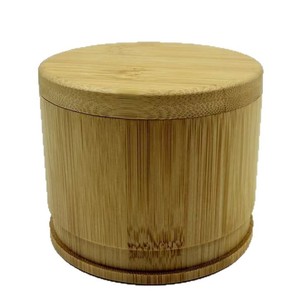 Bamboo Round <b>Spice</b> <b>Jar</b> With Magnetic Lid Airtight Storage Container For Kitchen <b>Spices</b> And Tea - Product Image 1
