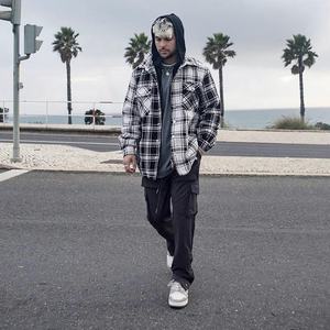 Wholesale Stretch <strong>Popper</strong> Detail Stacked Cargo Pants for Men New Streetwear Mens Cargo Pants with Side Pockets - Product Image 5