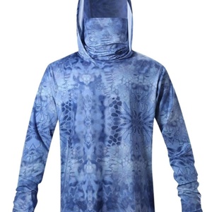 Chemise de pêche pour homme OEM UPF50+ camouflage à manches longues, séchage rapide, respirante, avec capuche et masque, grande taille pour adultes - Product Image 1