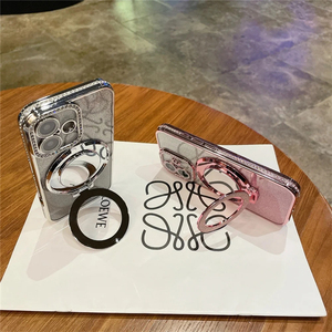 Nuova Custodia di Lusso con Bordo Diamantato Glitterato per <span class=keywords><strong>iPhone</strong></span> 15 Pro Max 14 13 12 <span class=keywords><strong>11</strong></span> con Supporto Circolare e <span class=keywords><strong>Specchio</strong></span> - Product Image 4
