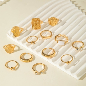 Bijoux européens et américains, sens du design à la mode, bague en pierre précieuse sertie de diamants ronds, luxe léger et exquis <span class=keywords><strong>Serpe</strong></span> - Product Image 3